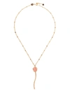 PASQUALE BRUNI 18KT ROSE GOLD JOLI PINK CHALCEDONY, WHITE AND CHAMPAGNE DIAMOND NECKLACE