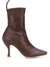 GIA COUTURE SORAYA SQUARE-TOE ANKLE BOOTS