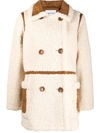 STAND STUDIO SHEARLING DOUBLE-BREASTED COAT