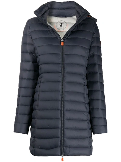 Save The Duck Megay Hooded Padded Coat In Blue
