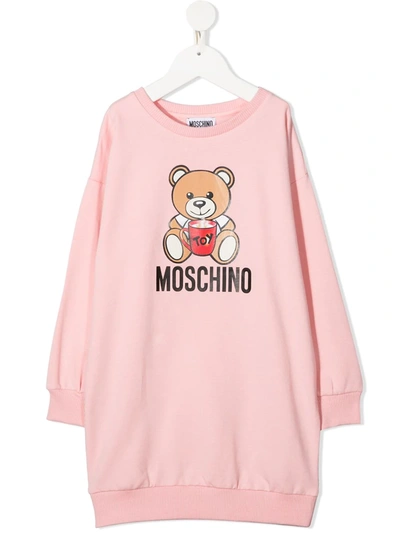 Moschino Teddy Bear-print Jumper Dress In Pink