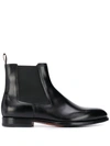 Santoni Ankle-length Leather Chelsea Boots In Black