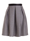 EMPORIO ARMANI CHECK PLEATED SKIRT IN BLACK AND WHITE