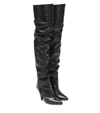 ISABEL MARANT LAGE LEATHER OVER-THE-KNEE BOOTS,P00496407