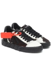 OFF-WHITE LOW VULCANIZED CALF HAIR SNEAKERS,P00488044