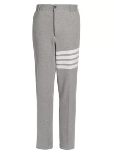Thom Browne Uncontructed Striped Chino Pants In Light Grey