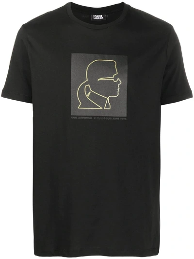 Karl Lagerfeld Karl-print Crew Neck T-shirt In Black