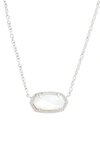 Kendra Scott Elisa Birthstone Pendant Necklace In June/ivory Mop/silver