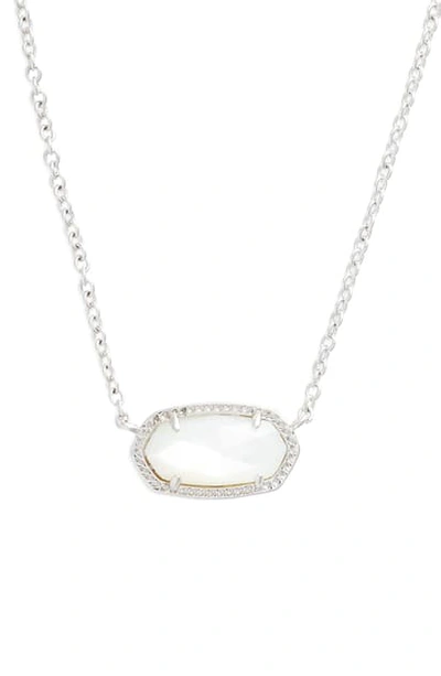 Kendra Scott Elisa Birthstone Pendant Necklace In June/ivory Mop/silver