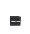DSQUARED2 BLACK WALLET WITH WHITE LOGO,11508498