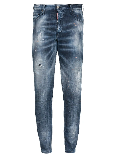 Dsquared2 15cm Skinny Dan Cotton Denim Jeans In Blue
