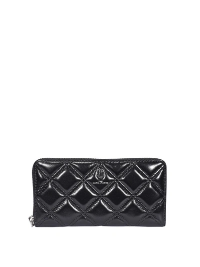 Marc Jacobs The Quilted Softshot Standard Wallet In Black