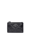 MARC JACOBS THE QUILTED SOFTSHOT WALLET IN BLACK