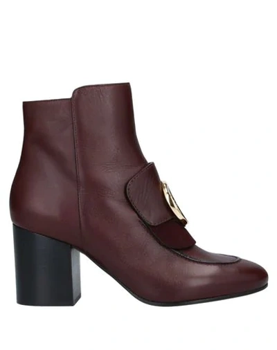 Chloé Ankle Boot In Deep Purple