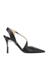 Furla Code Model Black Leather Slingback Pump Puts In Black