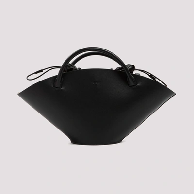 Jil Sander Black Leather Sombrero Medium Bag