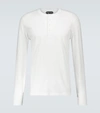 Tom Ford Slim-fit Ribbed Stretch Lyocell And Cotton-blend Henley T-shirt In White