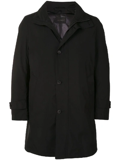 D'urban Button-down Coat In Black