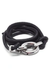 Bottega Veneta Cord Leather Belt In Black/ Silver