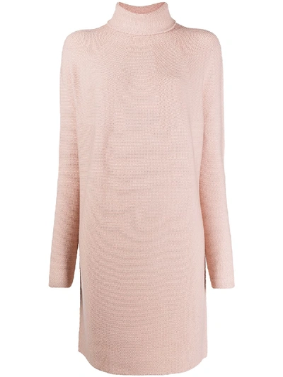 Christian Wijnants Roll Neck Sweater Dress In Pink