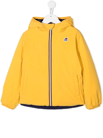 K-way Kids' Reversible Rain Jacket In Blue