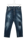 Dsquared2 Distressed Look Jeans In Blue