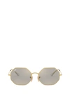 Ray Ban Sunglasses Unisex Octagon 1972 Mirror Evolve - Gold Frame Grey Lenses 54-19 In 001/b3