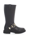 VERSACE JEANS COUTURE LEATHER HIGH BOOTS,11508548