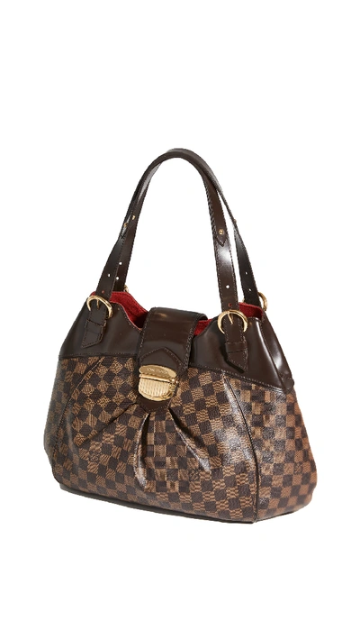 Pre-owned Louis Vuitton Lv Damier Ebene Sistina Gm Bag In Brown