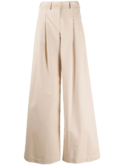 Jejia Marble-print Wide-leg Trousers In Nude