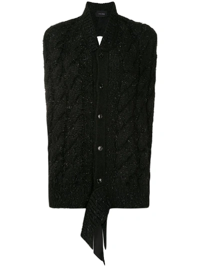 Simone Rocha Tie-back Cable Knit Jumper In Black