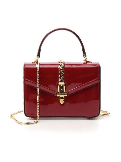 Gucci Sylvie Red Leather Shoulder Bag