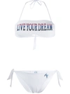 Alberta Ferretti Printed Bandeau Bikini In White