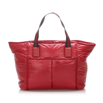Bottega Veneta Marco Polo Leather Tote Bag In Red