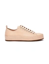 ANN DEMEULEMEESTER BEIGE LEATHER LOW-TOP SNEAKERS,C0C68815-27D0-A8AA-0EFB-670933538C53