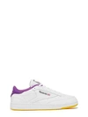 REEBOK PURPLE 'CLUB C 85' LOW WHITE SNEAKERS,A18EAB99-7499-1104-69C3-8975EB57BBC8