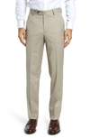 BERLE BERLE FLAT FRONT MODERN FIT GABARDINE STRETCH WOOL TROUSERS,7810-24 TRIB