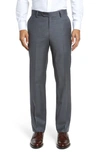 BERLE FLAT FRONT MODERN FIT GABARDINE STRETCH WOOL TROUSERS,7810-56 TRIB