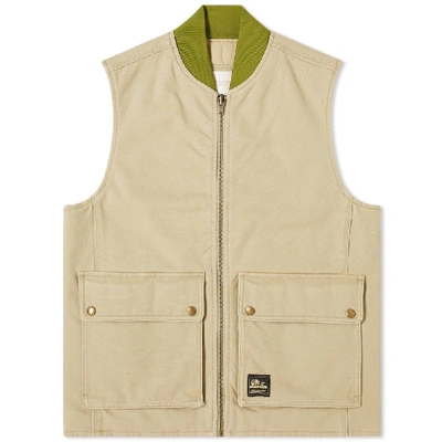 Aimé Leon Dore Reversible Quilted Waistcoat In Brown