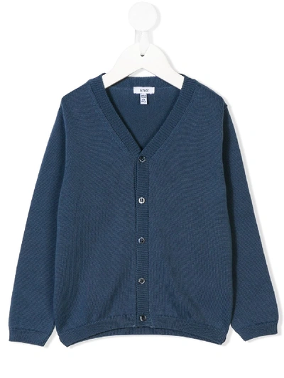 Knot Kids' Classic Knitted V-neck Cardigan In Blue