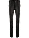 ANN DEMEULEMEESTER SKINNY FIT LEATHER TROUSERS
