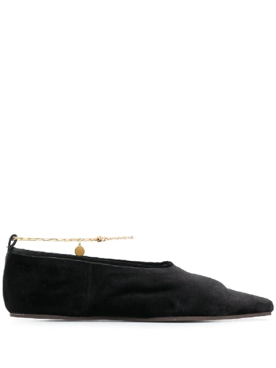 Stella Mccartney Ankle Bracelet Ballerinas In Black