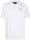 FRED PERRY LOGO-BROOCH COTTON POLO SHIRT