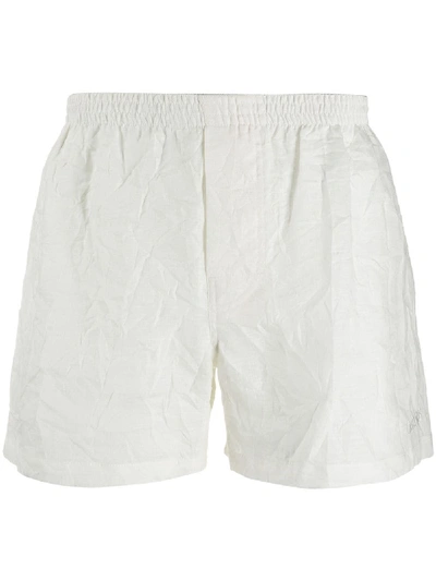 Jacquemus Creased Short Shorts In White
