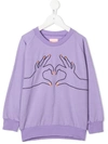 Wauw Capow Love Embroidered Sweatshirt In Purple