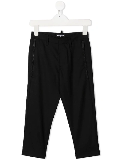 Dsquared2 Kids' Trousers With Zip Detail In Black