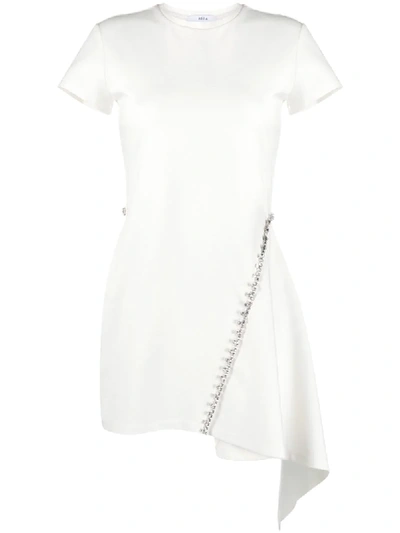 Area Crystal-embellished Stretch-crepe Handkerchief Dress In White