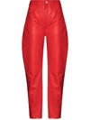 ATTICO HIGH-WAISTED LEATHER TROUSERS