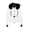 Moncler Beverley Technic Nylon Down Jacket W/fur In White