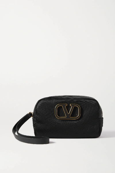 Valentino Garavani Small Embellished Nylon Cosmetics Case In Black